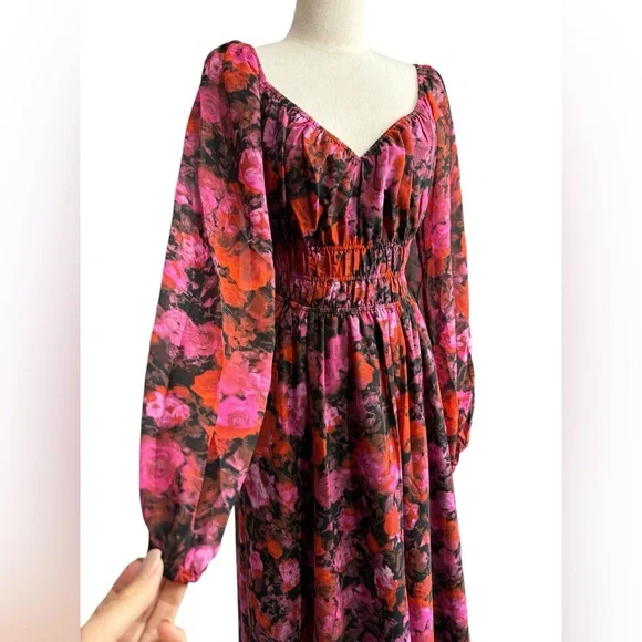 Steve Madden Laine Dress Floral Long Sleeve NWT - Picture 4 of 11